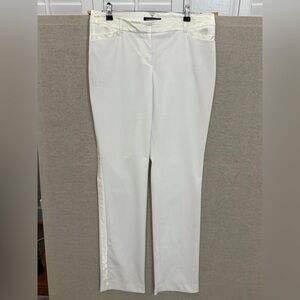 Express Editor Pants Tuxedo Details White Size 8